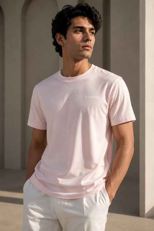HC London Premium Soft Cotton T-Shirt β Blush Pink | 180 GSM Regular Fit