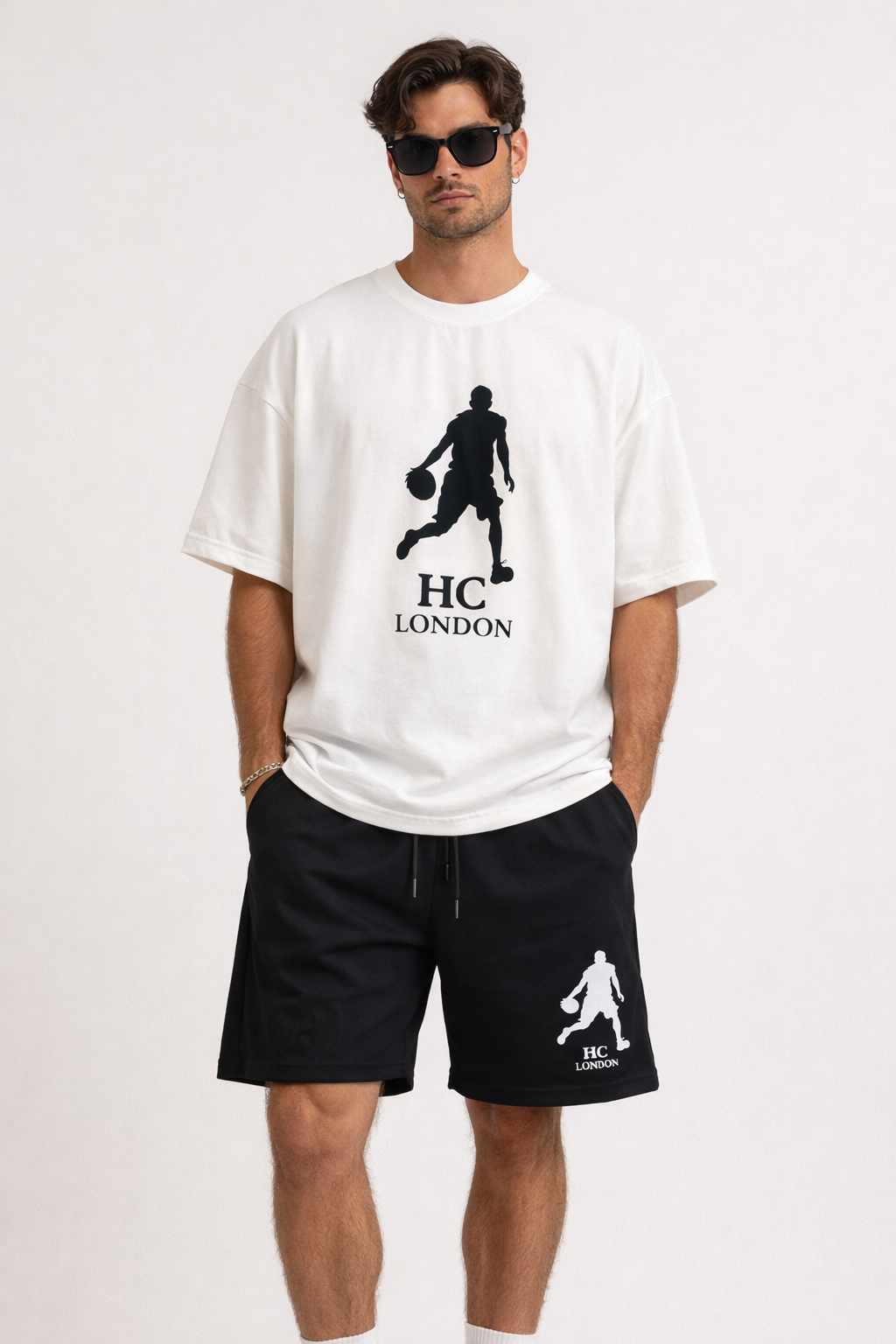 HC LONDON Unisex Oversized Co-Ord Set | 240 GSM 100% Cotton T-Shirt & Premium Shorts | Streetwear Athleisure Matching Set for Men & Women