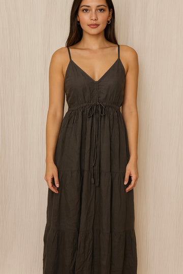 V neck Cami maxi dress with black
