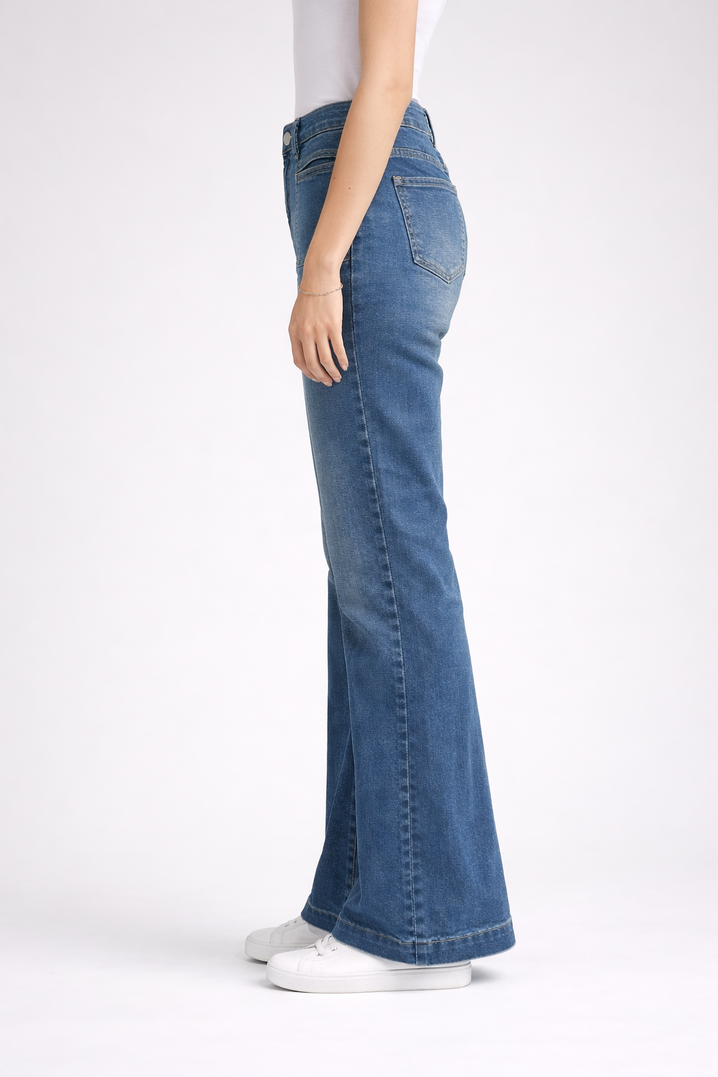 HC London Women Blue High-Rise Wide Leg Denim Jeans