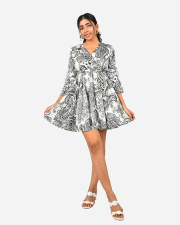 White Elastic Fit  Front Hotsell Dress (Free Size)