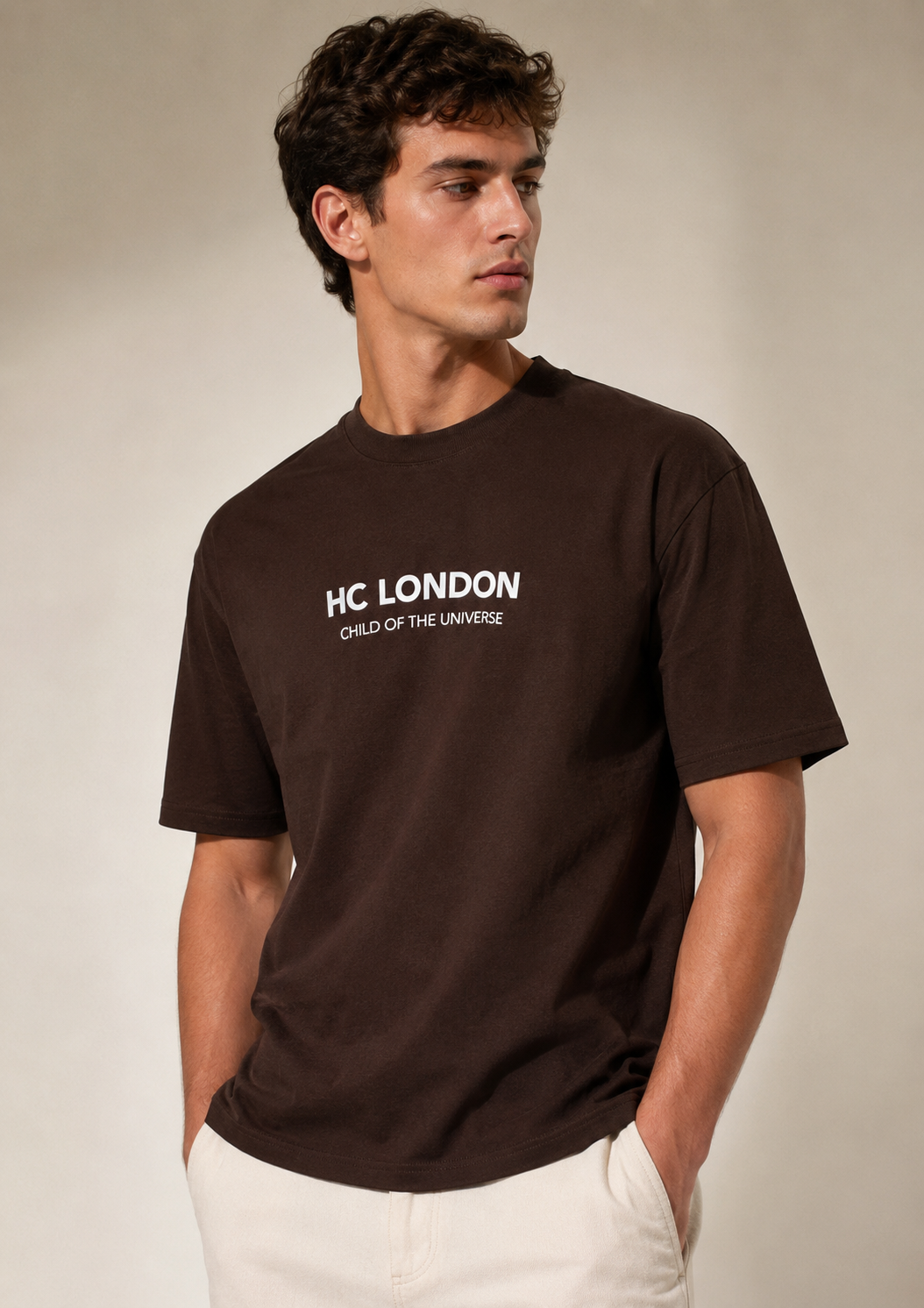 HC London Signature Soft & Comfortable 100% Premium Cotton 240 GSM Oversized Unisex T-Shirt – Bio-Washed & Silicone Washed – Espresso Brown