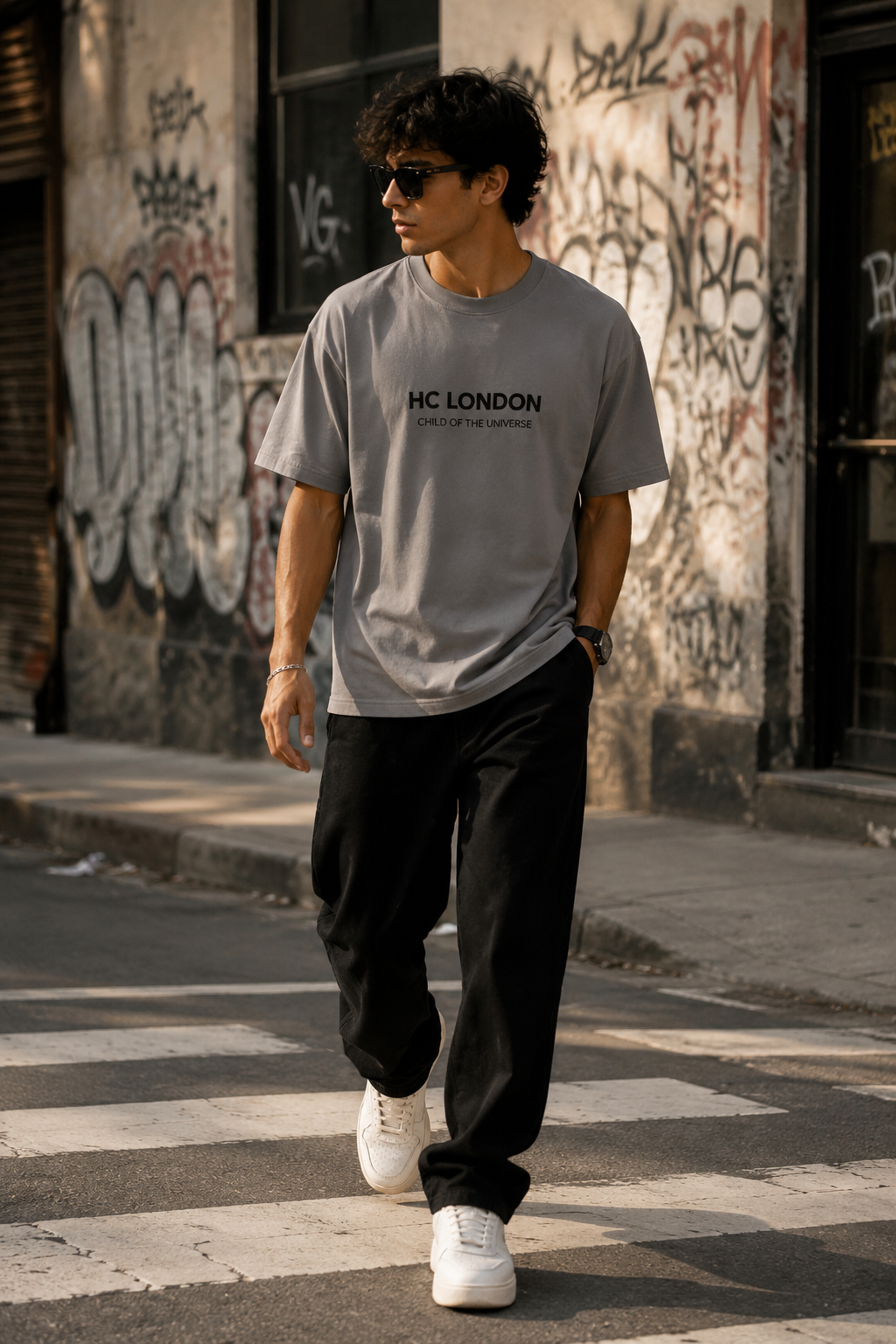 HC London Signature Soft & Comfortable 100% Premium Cotton 240 GSM Oversized Unisex T-Shirt – Bio-Washed & Silicone Washed-Taupe Grey
