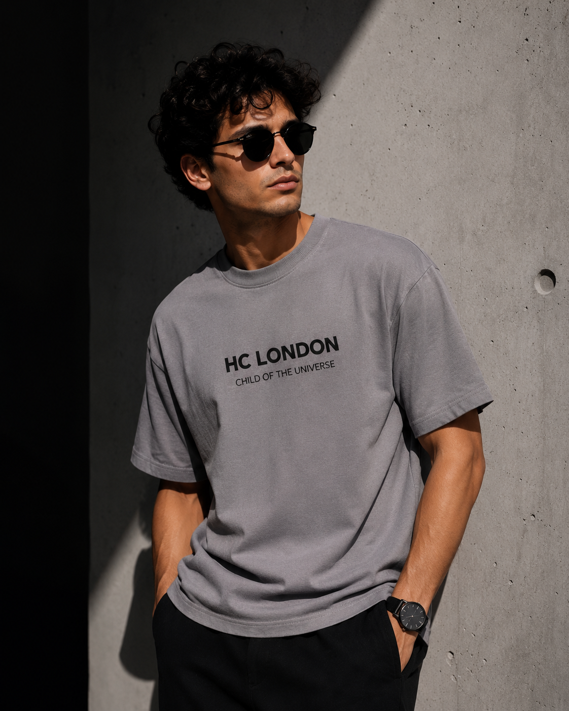 HC London Signature Soft & Comfortable 100% Premium Cotton 240 GSM Oversized Unisex T-Shirt – Bio-Washed & Silicone Washed-Taupe Grey