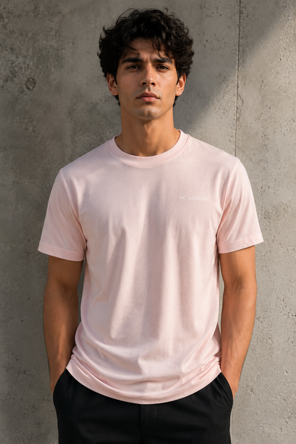 HC London Premium Soft Cotton T-Shirt – Blush Pink | 180 GSM Regular Fit