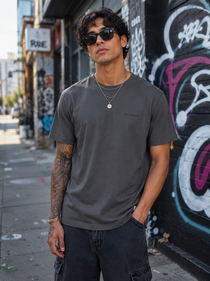 HC London Essential 180 GSM Premium Cotton T-Shirt – Charcoal Grey