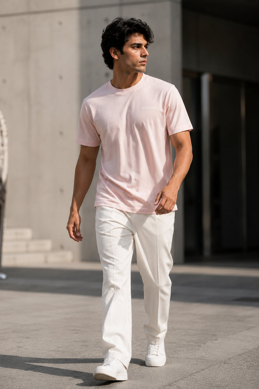 HC London Premium Soft Cotton T-Shirt – Blush Pink | 180 GSM Regular Fit