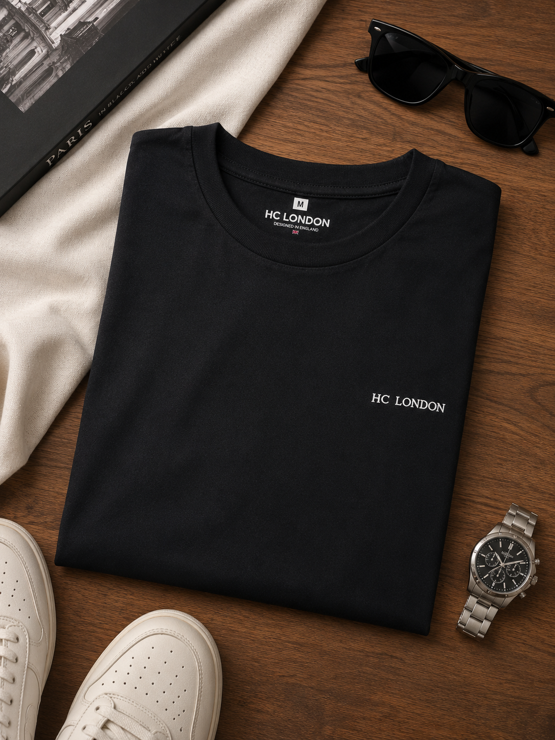 HC London Minimalist Signature Tee – Black