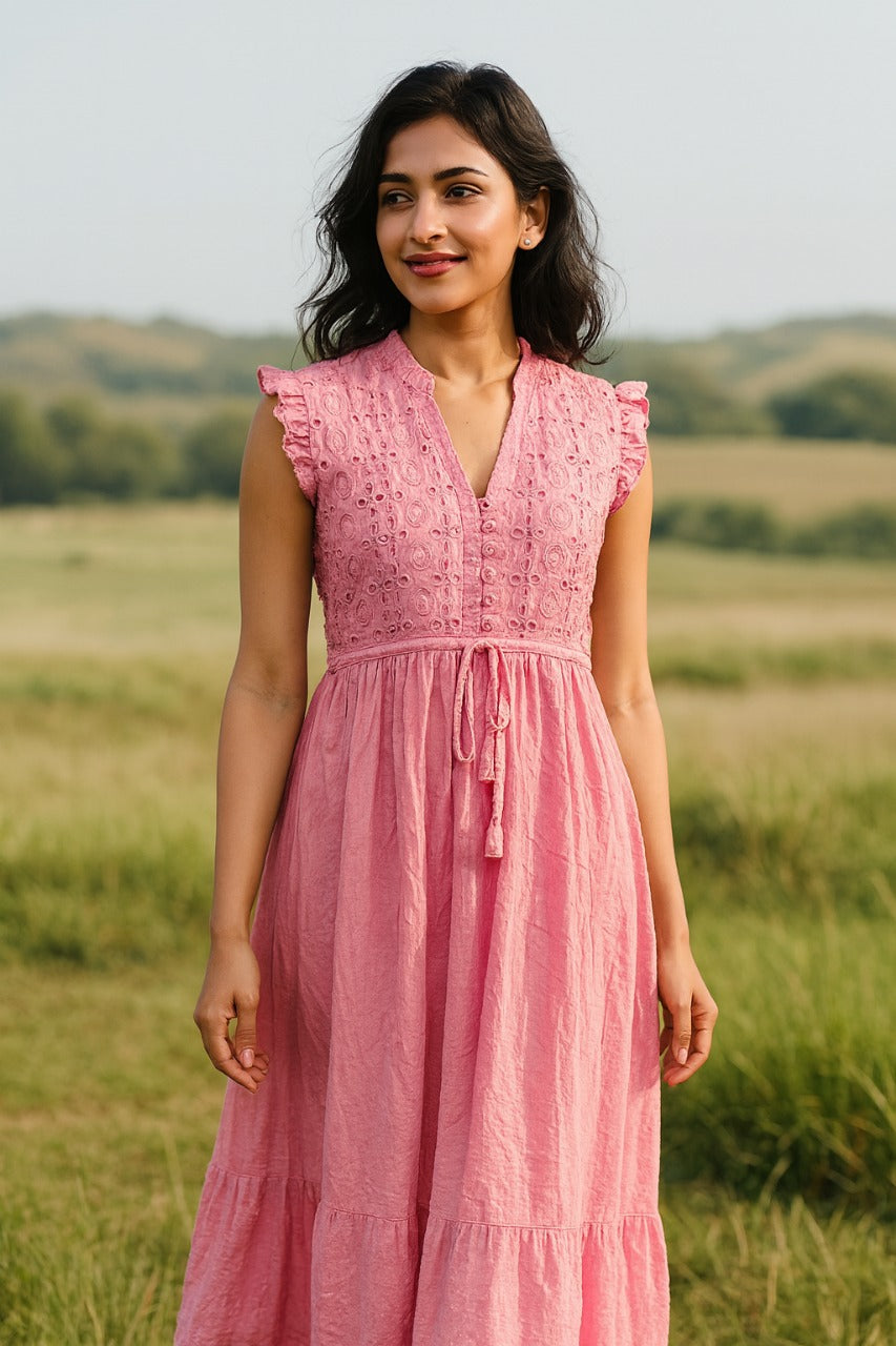 pink chicken Pure cotton dress