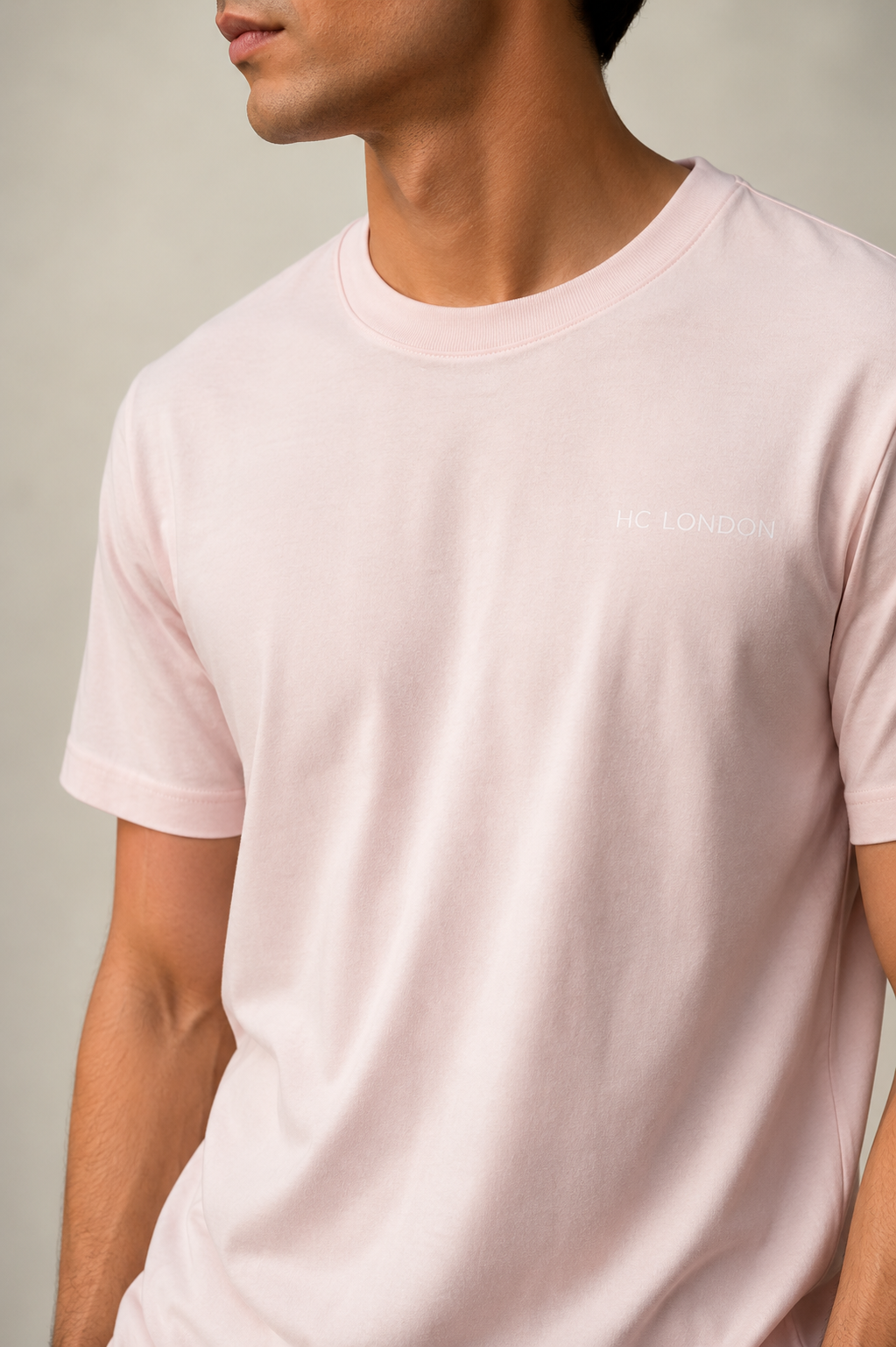 HC London Premium Soft Cotton T-Shirt – Blush Pink | 180 GSM Regular Fit