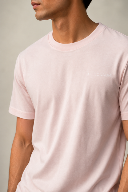 HC London Premium Soft Cotton T-Shirt – Blush Pink | 180 GSM Regular Fit