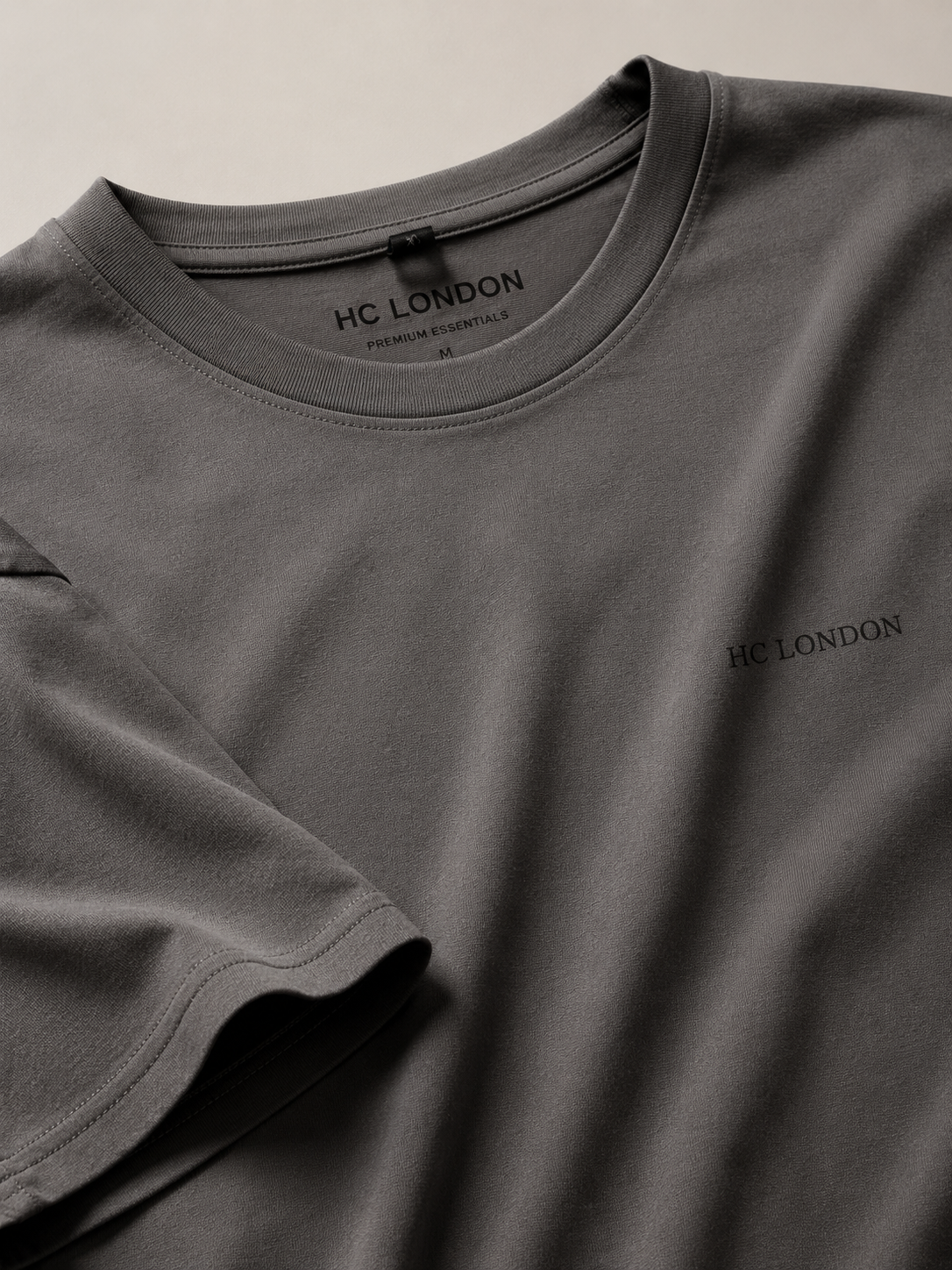 HC London Essential 180 GSM Premium Cotton T-Shirt – Charcoal Grey