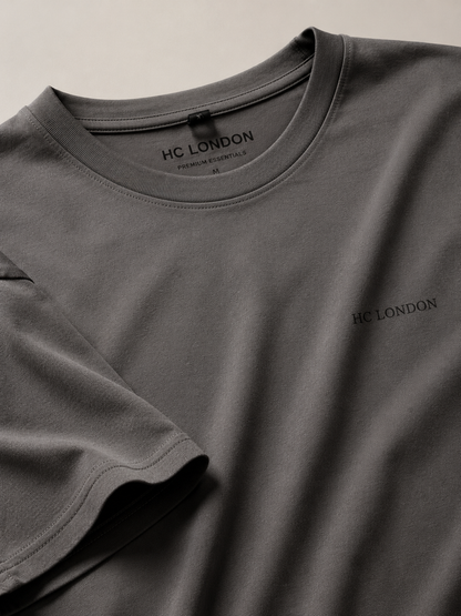 HC London Essential 180 GSM Premium Cotton T-Shirt – Charcoal Grey