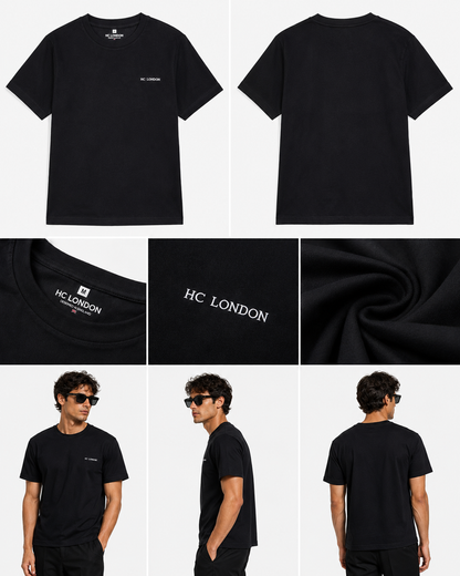 HC London Minimalist Signature Tee – Black