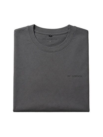 HC London Essential 180 GSM Premium Cotton T-Shirt – Charcoal Grey