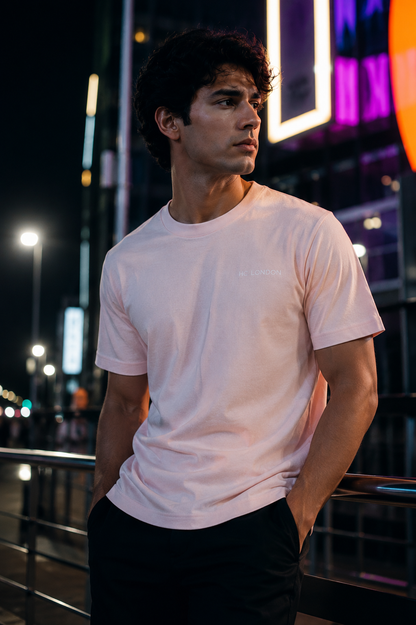 HC London Premium Soft Cotton T-Shirt – Blush Pink | 180 GSM Regular Fit