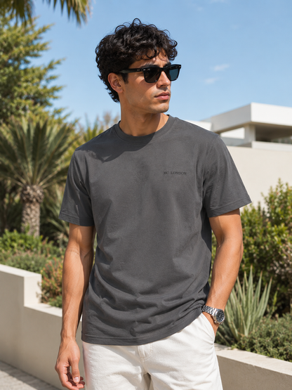 HC London Essential 180 GSM Premium Cotton T-Shirt – Charcoal Grey