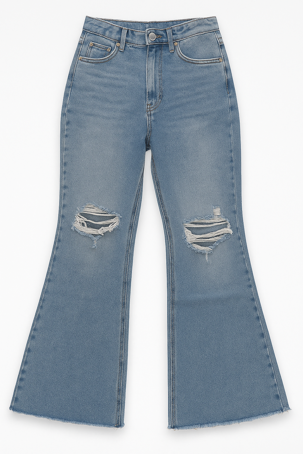 Ivory Ripped Flares