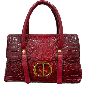 Faux Crocodile print cross shoulder handbag