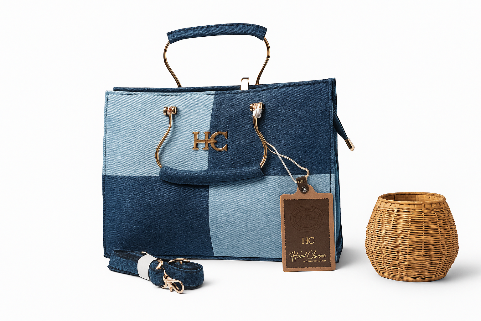 Patchwork Denim Handbag (4 box)