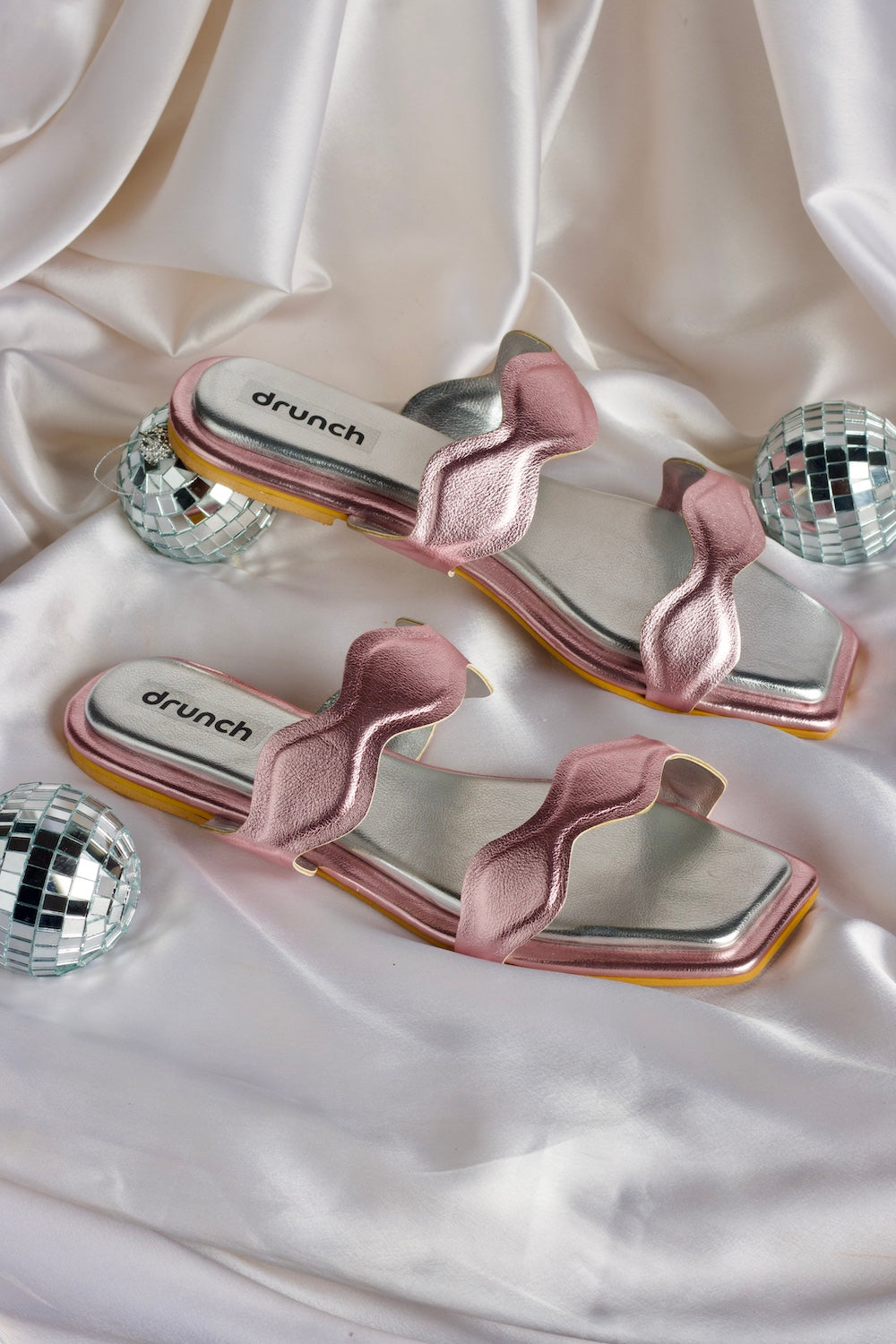Bellini Flats Pink and Silver