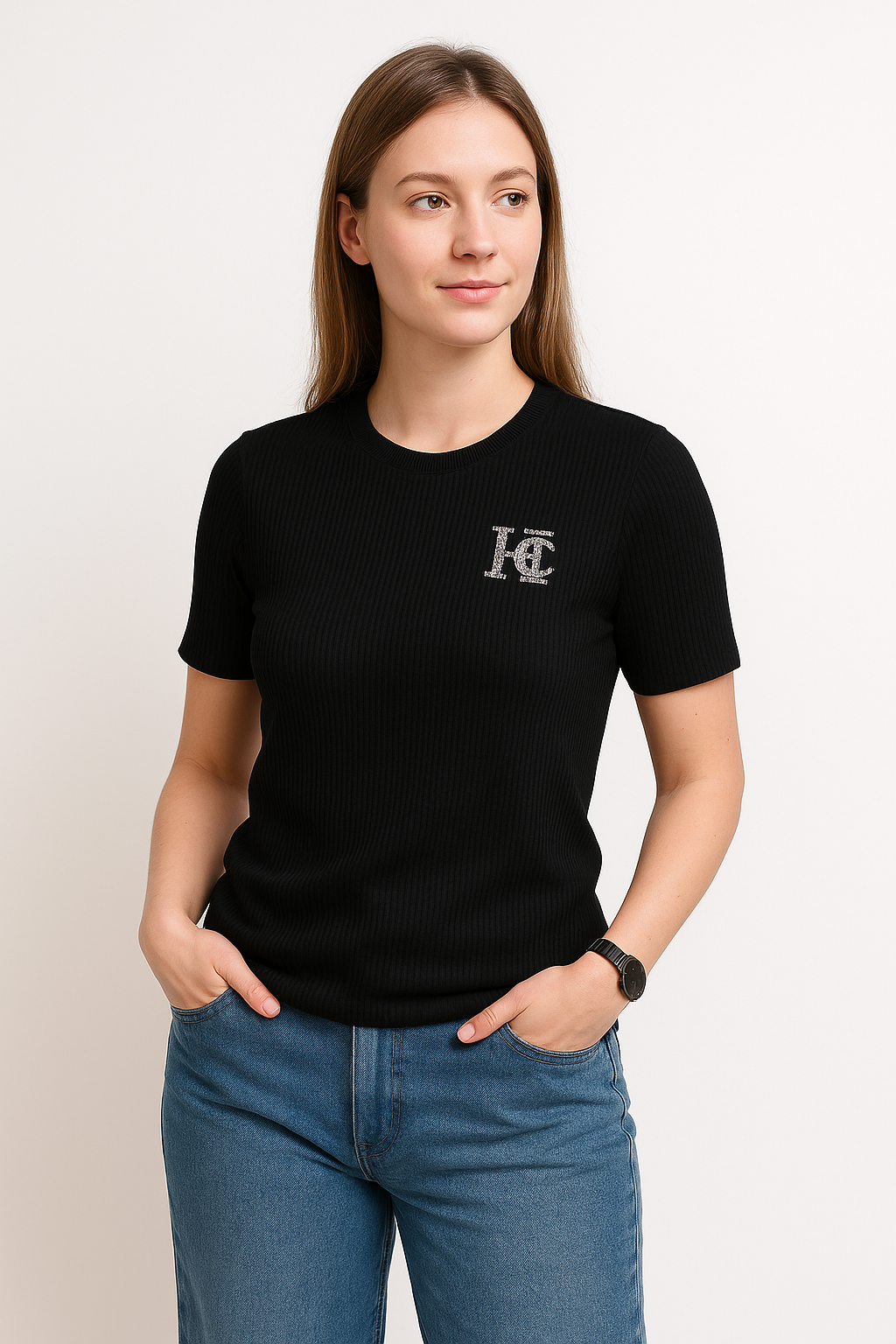 Ribbed Logo Tee