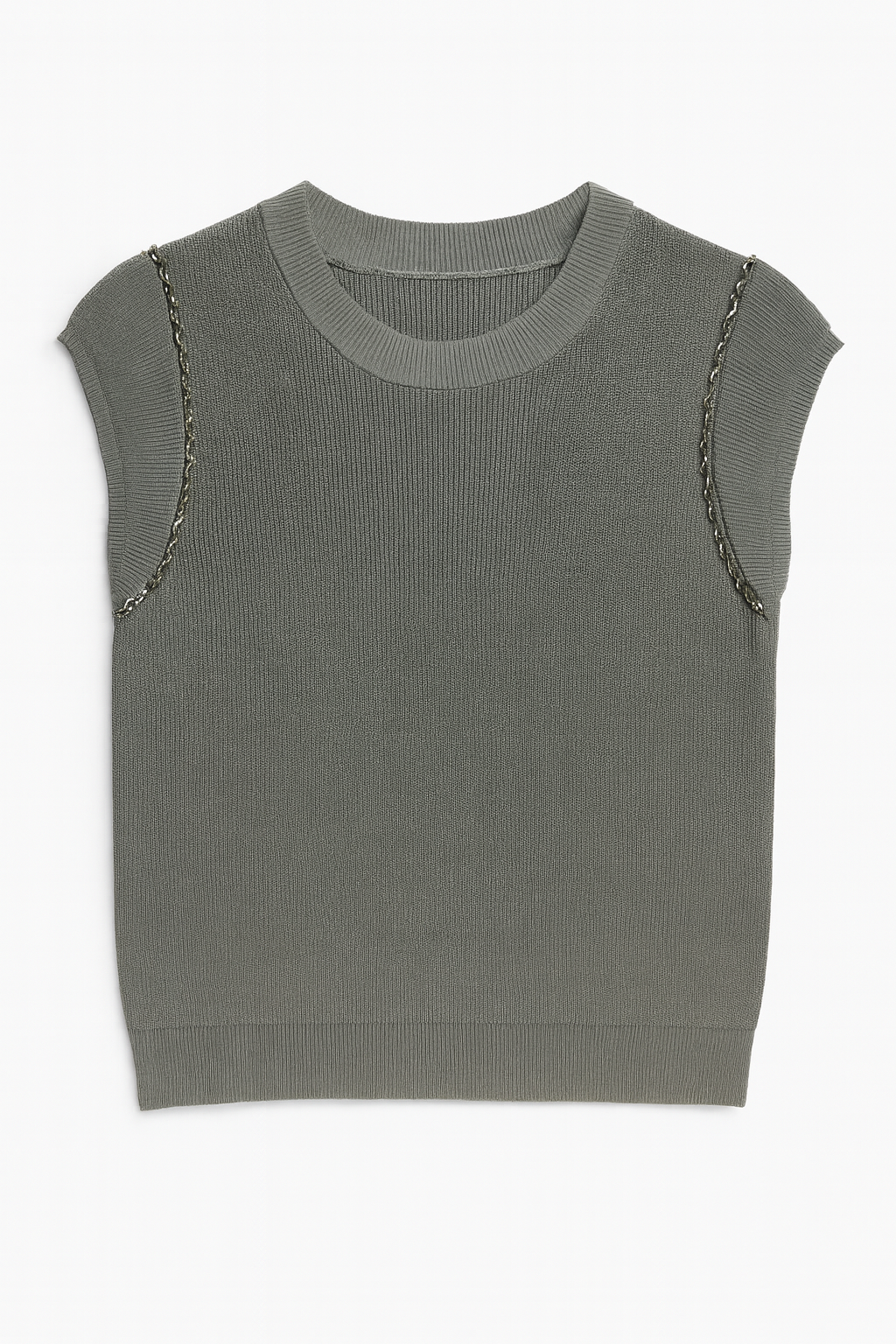 Chain-Detail Ribbed Knit Sleeveless Top – HC London | Luxury