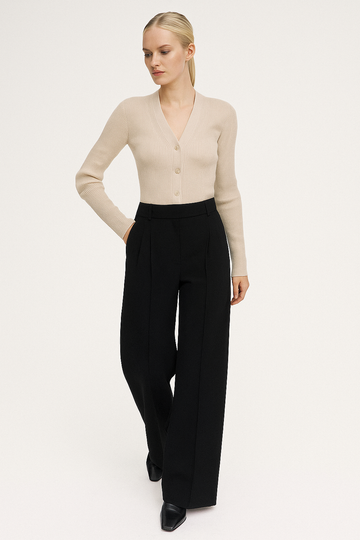 Pleated Straight-Leg Trousers