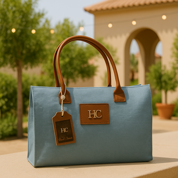 Tone Denim Sling Tote (Ice Blue)