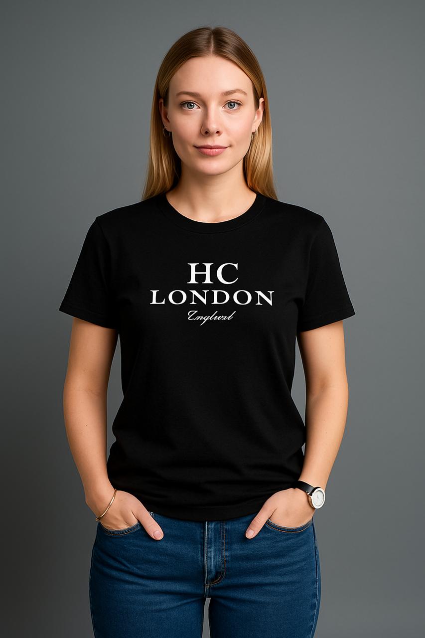 HC London Supima Signature Tee : Black / White Edition (Unisex)