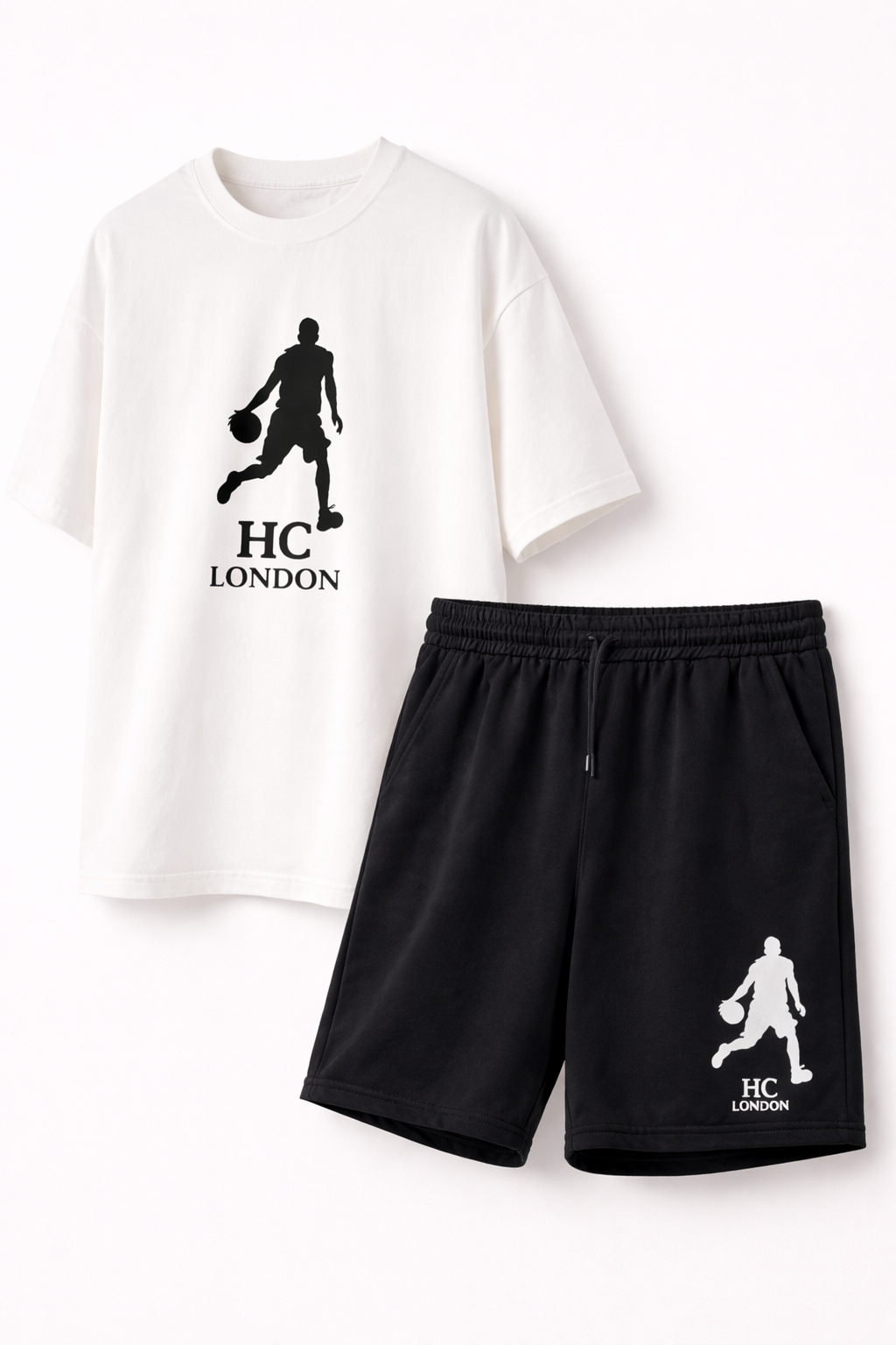 HC LONDON Unisex Oversized Co-Ord Set | 240 GSM 100% Cotton T-Shirt & Premium Shorts | Streetwear Athleisure Matching Set for Men & Women