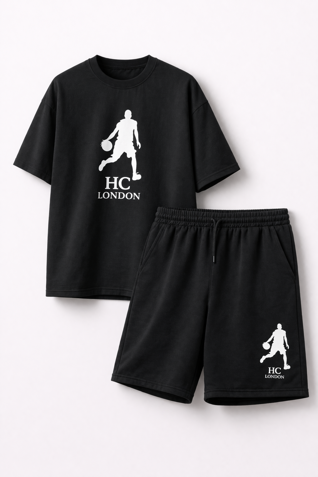 HC LONDON Unisex Oversized Co-Ord Set | 240 GSM 100% Cotton T-Shirt & Premium Shorts | Streetwear Athleisure Matching Set for Men & Women