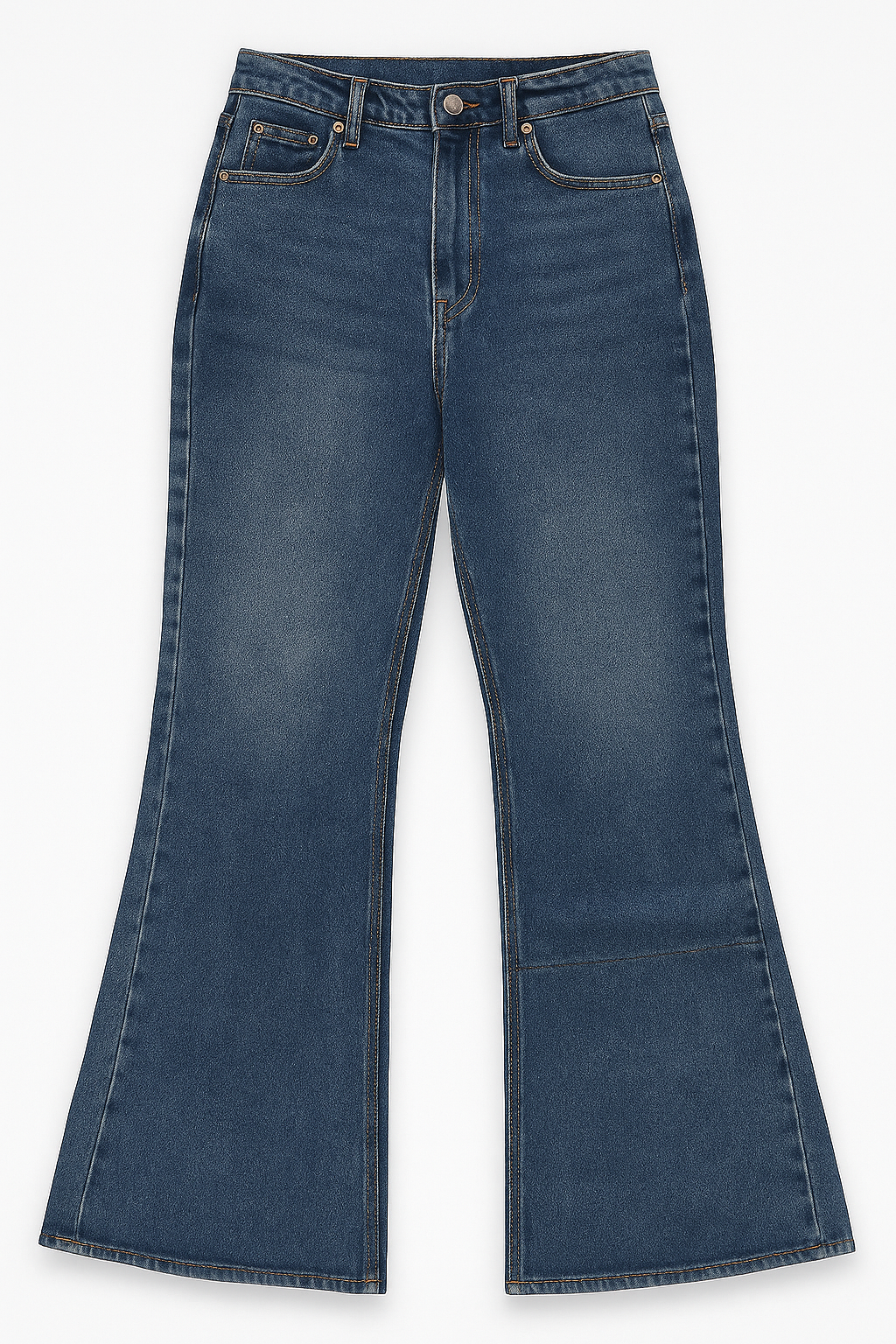 Raw Hem Distressed Flare Jeans