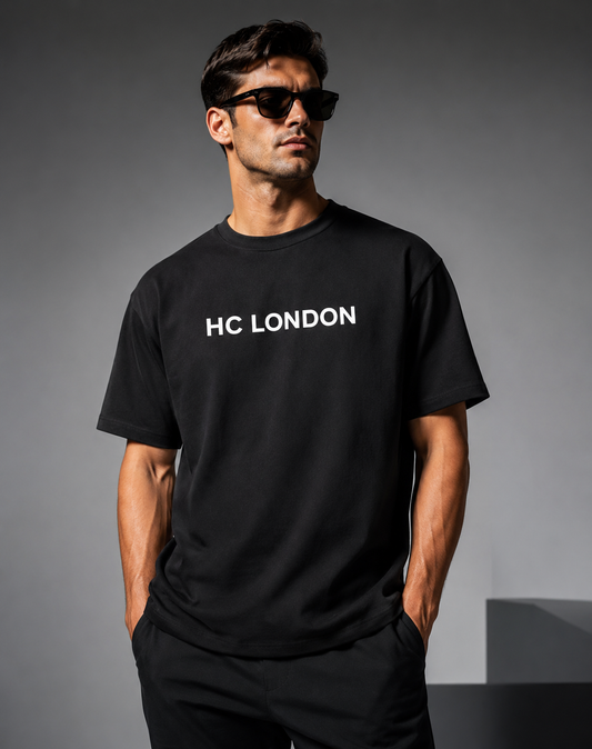 HC LONDON Premium 240 GSM 100% Cotton Oversized T-Shirt – Unisex Heavyweight Streetwear Tee for Men & Women
