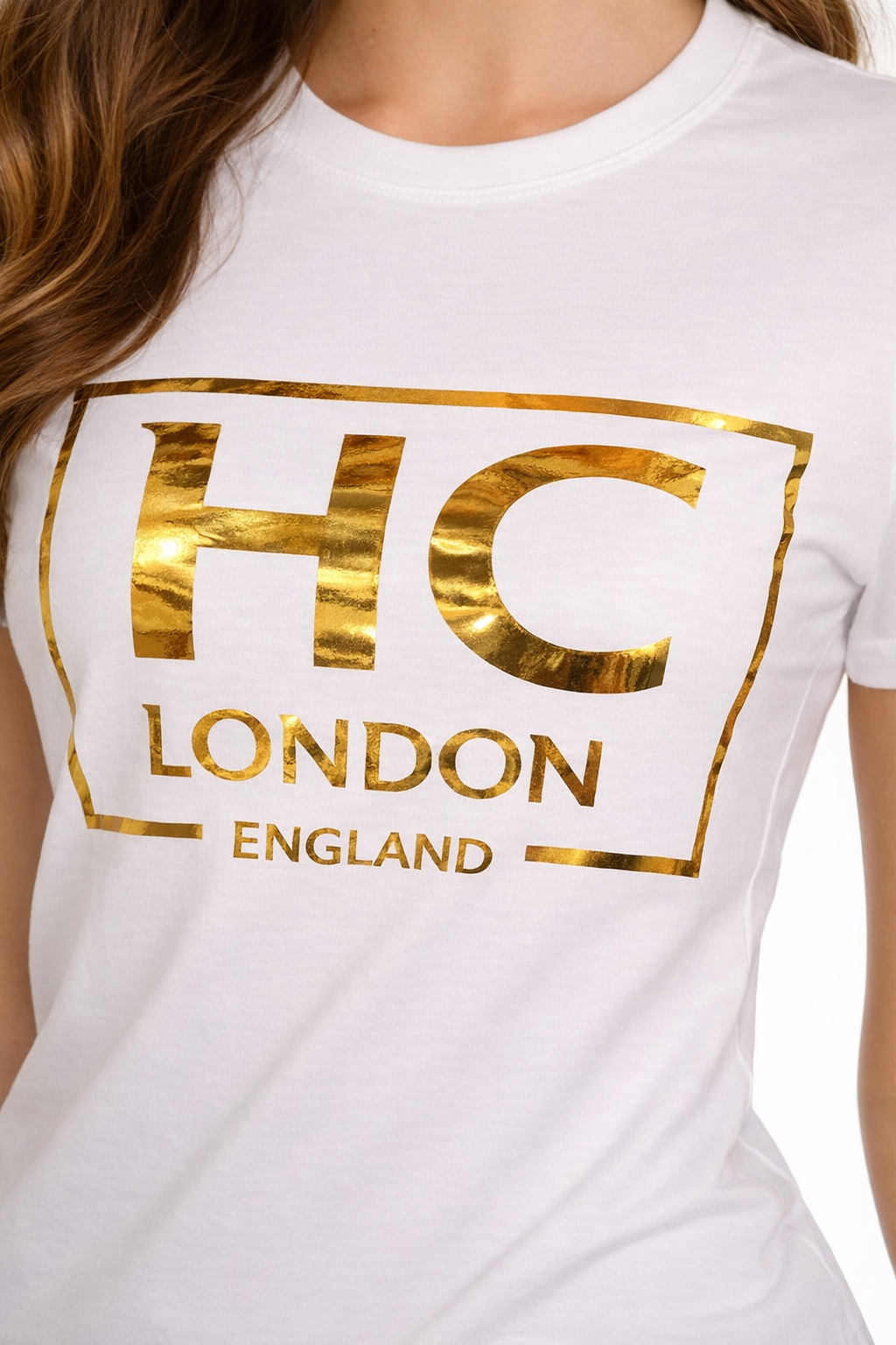 HC London Women Black & White Typography Printed 180 GSM T-Shirt