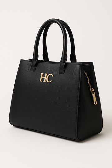 Matte Luxe Noir Croco-Gloss Handbag-2