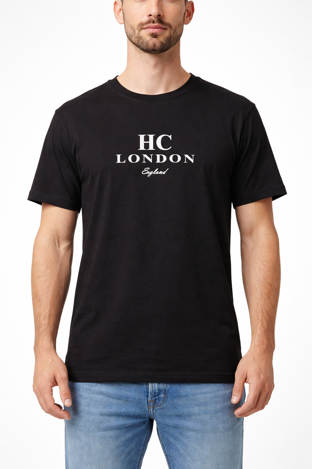HC London Premium Supima Cotton T-Shirt for Men | Ultra Soft Luxury Tee | Breathable Classic Fit | Black